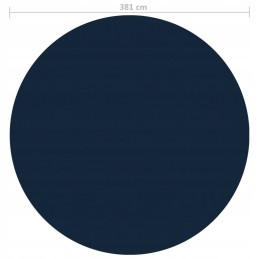 Plaukiojanti pilnai dengianti saulės folija baseinui, 381 cm, juoda ir mėlyna