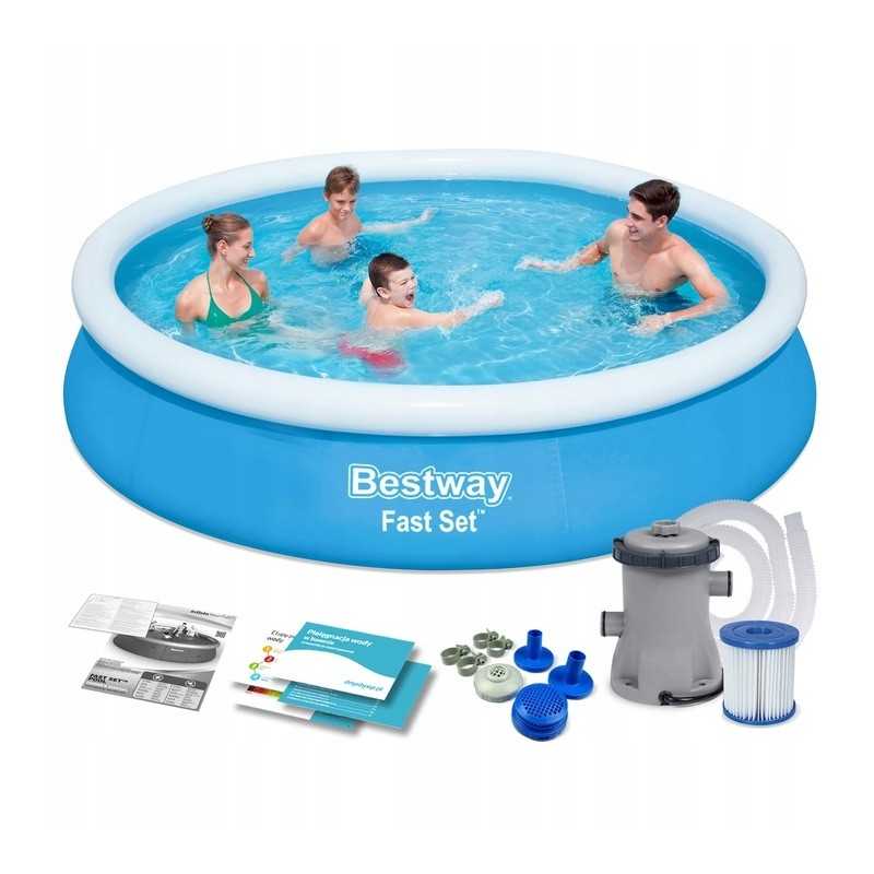 Išplečiamas sodo baseinas 366 x 76 cm rinkinys 9in1 bestway 57274