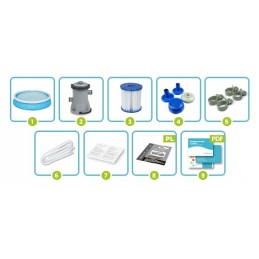 Išplečiamas sodo baseinas 366 x 76 cm rinkinys 9in1 bestway 57274