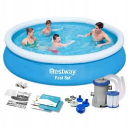 Išplečiamas sodo baseinas 366 x 76 cm rinkinys 9in1 bestway 57274