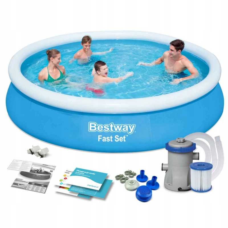 Išplečiamas sodo baseinas 366 x 76 cm rinkinys 9in1 bestway 57274