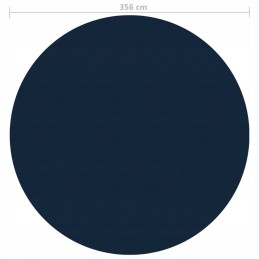Plaukiojanti pilnai dengianti saulės folija baseinui, 356 cm, juoda ir mėlyna