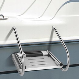 Plieninės baseino kopėčios su 3 pakopų turėklų platforma