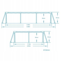 Plieninis sodo baseinas 259 x 170 x 61 cm bestway 56403n