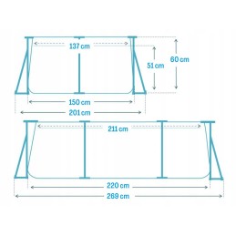 Plieninis sodo baseinas 220x150x60 intex 28270