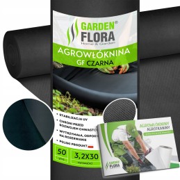Juoda agrotekstilė 50g piktžolėms 3,2x30m stipri stora agrotekstilė UV+