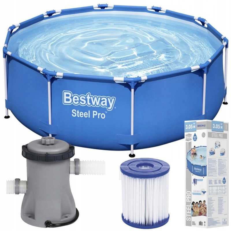 Sodo karkasinis baseinas visai šeimai su pompa 305x76cm bestway 56679