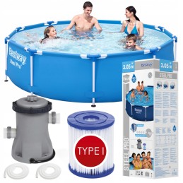 Sodo karkasinis baseinas visai šeimai su pompa 305x76cm bestway 56679