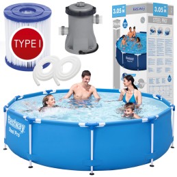 Sodo karkasinis baseinas visai šeimai su pompa 305x76cm bestway 56679