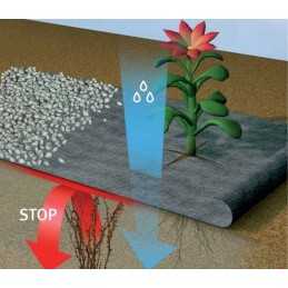 Agrotekstilė, juodas nuo piktžolių mulčiavimo neaustinis audinys, 1,6 x 1 m per metrą