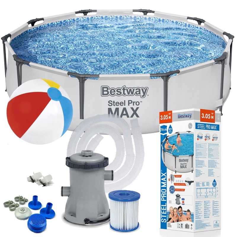 Bestway 56408 sodo baseino rėmas 305x76cm rinkinio siurblio filtro rutulys