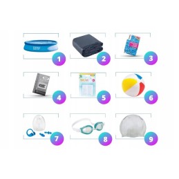 Išplečiamasis sodo baseinas 396x84 intex 28143 rinkinys 9in1 modelis 2024