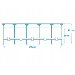 Dārza baseins 305x76, rāmis, ar intex 28202 sūkni, modelis 2024