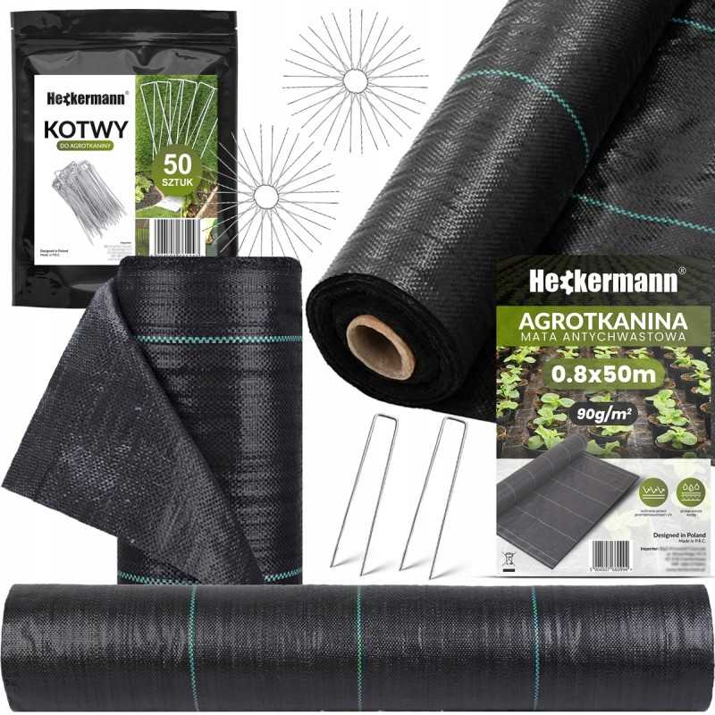 Agrotekstilė agrotekstilės kilimėlis 1,6x50m 50x kaiščiai