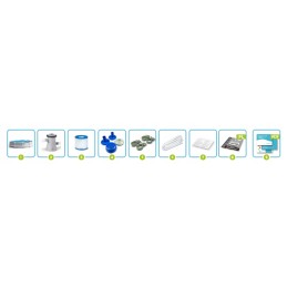 Sodo karkasinis baseinas 305x76cm, 12v 9in1 siurblys