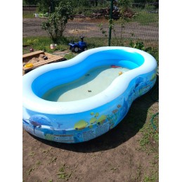 Stačiakampis vandenyno pripučiamas baseinas 262 x 157 x 46 cm sodas vaikams, didelis