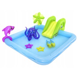 Pripučiama žaidimų aikštelė akvariumo čiuožykla 239 x 206 x 86 cm bestway 3 metai