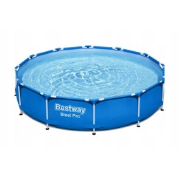 Tērauda pro 366x76 apaļš Bestway rāmja baseins dārzam
