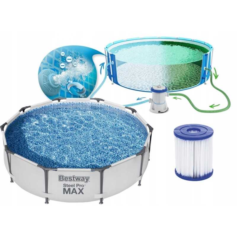 Bestway apvalaus rėmo baseinas 305 x 305 cm 56408