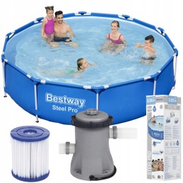 Sodo baseino 305x76 filtro siurblio bestway 56679 šeimos rėmo rinkinys
