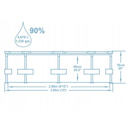 Bestway apvalaus rėmo baseino rinkinys 305x76cm