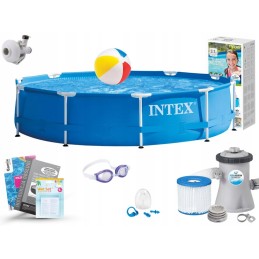 Plieninis sodo baseinas 305x76 intex 28202 rinkinys 11in1 modelis 2024