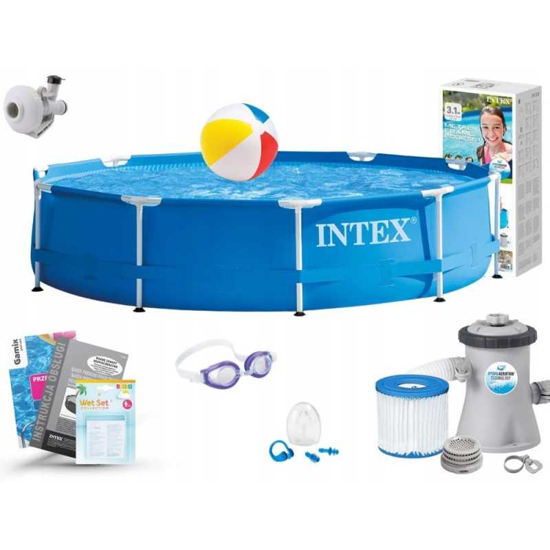 Plieninis sodo baseinas 305x76 intex 28202 rinkinys 11in1 modelis 2024