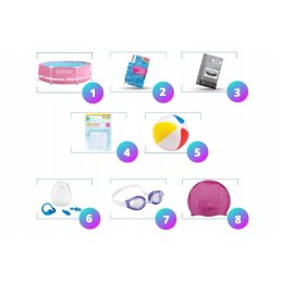 Plieninis sodo baseinas 244x76 intex 28290 rinkinys 8in1 modelis 2024