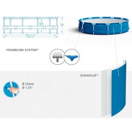 Dārza karkasa baseins 366x76 bestway 8in1 sūknis