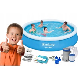 Išsiplečiantis sodo baseinas 366x76cm bestway siurblys