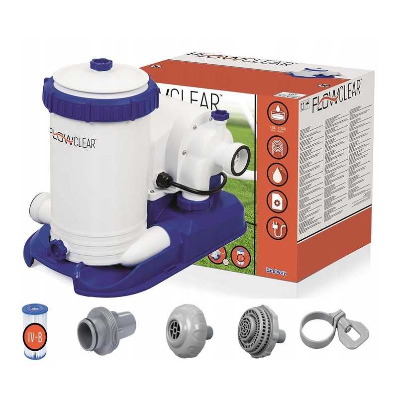 Baseino filtro siurblio galia 9463 lh bestway 58391 priedai filtras