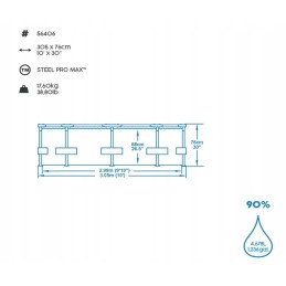 Bestway apvalus sodo rėmo baseinas, 305 cm