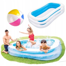 Didelis sodo baseinas vaikams, šeimyninis pripučiamas intex 262x175 cm kamuolys