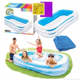 Didelis sodo baseinas vaikams, šeimyninis pripučiamas intex 262x175 cm kamuolys