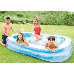 Didžiulis šeimos sodo pripučiamas baseinas 262x175cm intex 2024 nemokamas kamuolys