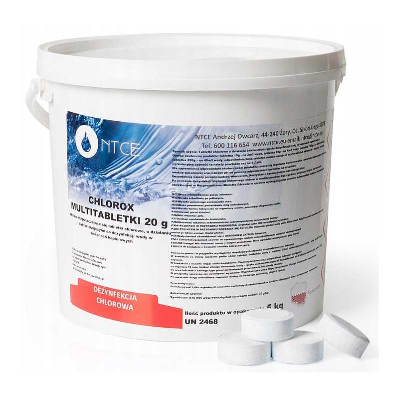 5 kg daugiafunkcinės tabletės 6in1 20g chlorox baseinas