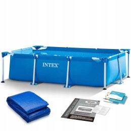 Plieninis sodo baseinas 220 x 150 x 60 cm 2in1 rinkinys intex 28270
