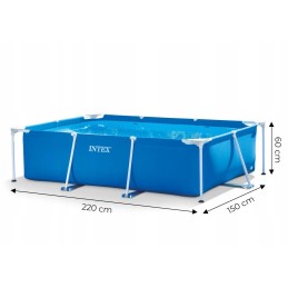 Plieninis sodo baseinas 220 x 150 x 60 cm 2in1 rinkinys intex 28270