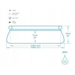 Bestway apvalus išsiplėtimo baseinas 366 x 366 cm