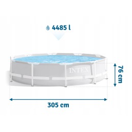 Plieninis sodo baseinas 305 x 76 cm rinkinys 5in1 intex 26700