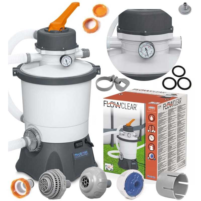 Didelis filtruojantis smėlio siurblys sodo baseinams 3028l h bestway 58515