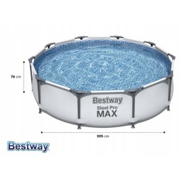 Didelio rėmo baseinas 305x76 bestway sodas, patvarus mega rinkinys, pigus