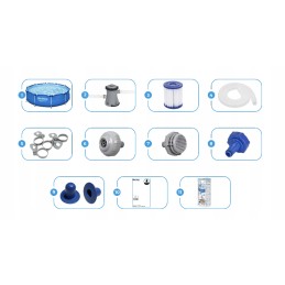 Apvalaus rėmo baseinas, sodas, 11 viename filtro siurblys
