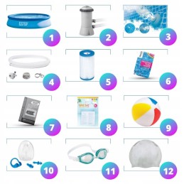 Išplečiamas sodo baseinas 396x84 intex 28142 rinkinys 12in1 modelis 2024