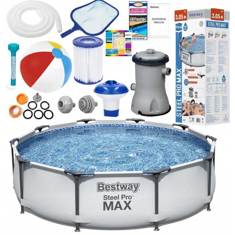 Bestway sodo rėmo baseinas 305x76cm 56408 pilnas komplektas 15in1