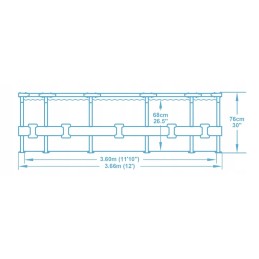 Bestway sodo rėmo baseinas 366x76 56681 pilnas komplektas 15in1