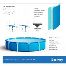 Stell pro bestway rėmo baseinas 305x76 mėlynas