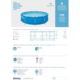 Stell pro bestway rėmo baseinas 305x76 mėlynas