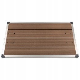 Vidaxl pagrindas sodo dušui WPC ir plieninis 110x62 cm rudas