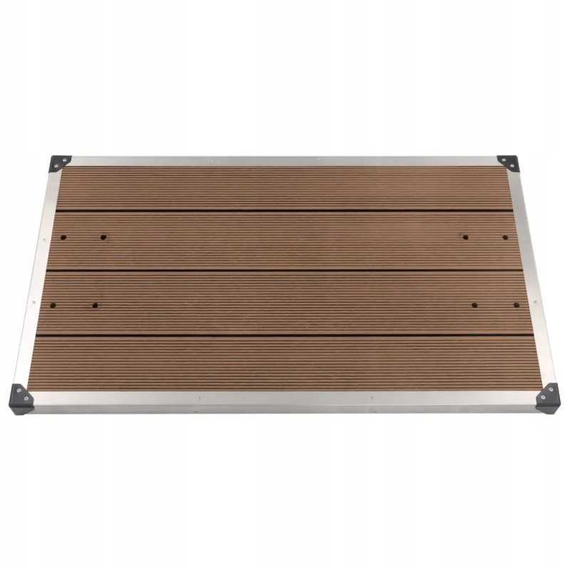 Vidaxl pagrindas sodo dušui WPC ir plieninis 110x62 cm rudas